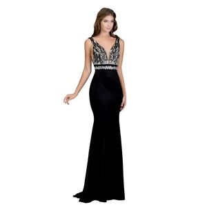 🆕NWT PROM BRIDESMAIDS Black/Red Sheath Dress